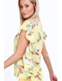 Lemon blouse with colorful birds MP28391 - Online store - Boutique